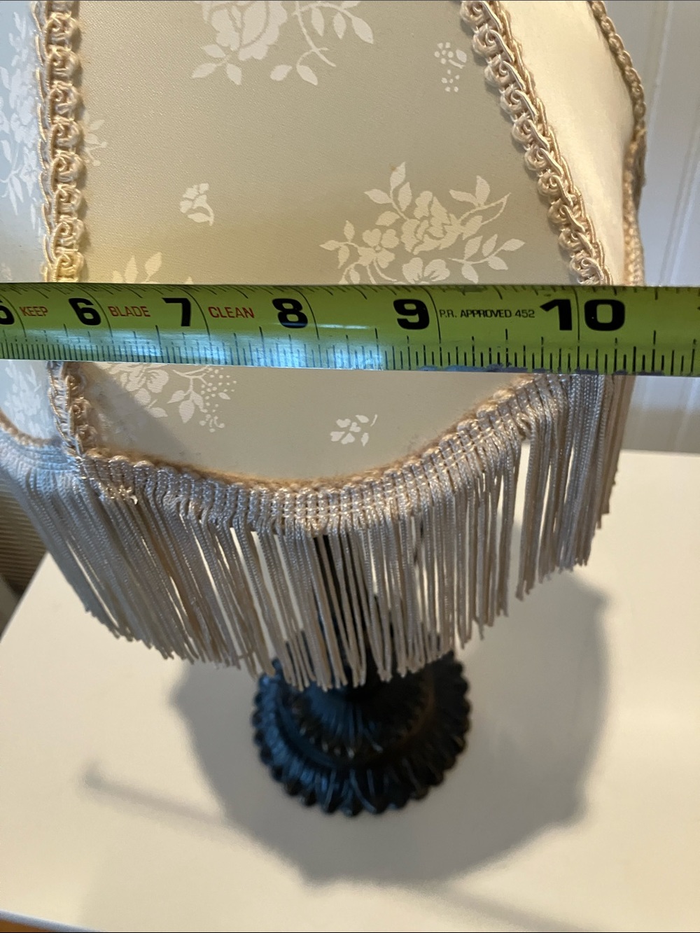 Vintage Victorian Style Boudoir Table Lamp With Fringe Lampshade - Picture 11 of 15